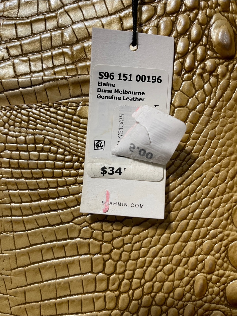 Brahmin Metallic Gold Croc-Embossed Tote - Picture 8 of 8